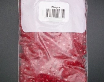 6mm round beads 1080 ruby red acrylic plastic beads faceted MADE IN USA