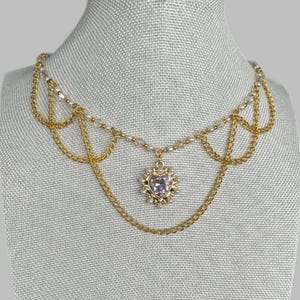 Handmade heart and pearl necklace