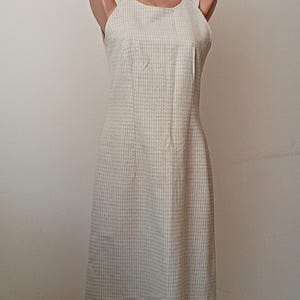 S | Vintage 90s Shift Dress, Sleeveless | Tailored Silk, Wool Blend Classic Dress