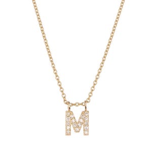 14k Diamond Initial Necklace | Diamond Letter Necklace | Minimalist Gold Necklace | Personalized Necklace | Custom Jewelry | Birthday Gift