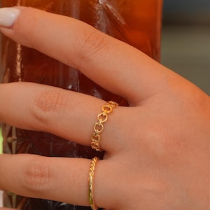 Gold Ring, 14K Solid Gold Stackable Dainty Ring, 14K Real Gold Ring, Minimalist Stacking Ring, Anniversary Gift, Bridal Gift