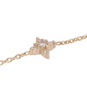 Diamond Bracelet | 14K Diamond Star Cluster Bracelet | 14K Gold Chain Bracelet | Dainty Layering Bracelet | Everyday Jewelry | Gift for Mom