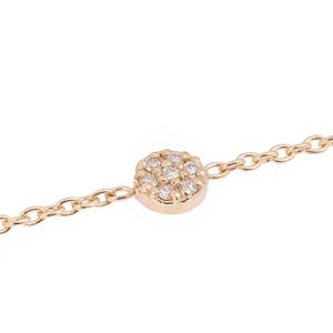 14k Gold Diamond Cluster Bracelet: Dainty Gold Chain, 0.035 CTW