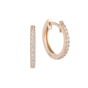 14k Gold Diamond Hoop Earrings: Minimalist Fine Jewelry