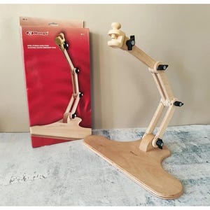 Adjustable Wooden Embroidery Table Stand - Beechwood Finish - Nurge 190-4