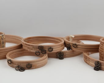 Bastidor de bordado de madera de haya con colgador decorativo - 8 mm de grosor