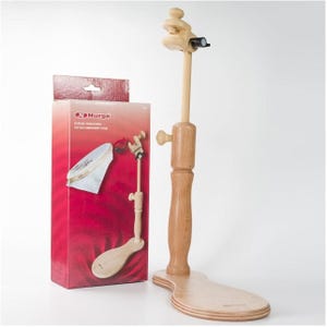 Nurge Adjustable Embroidery Seat Stand: Wooden Hoop Holder (12.6-19&quot;)