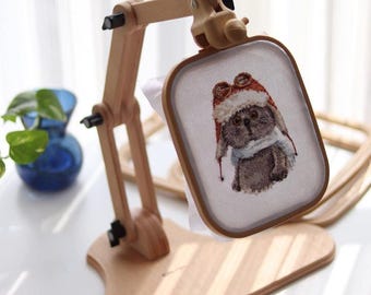 Soporte de mesa de bordado ajustable de madera - Acabado en madera de haya - Nurge 190-4