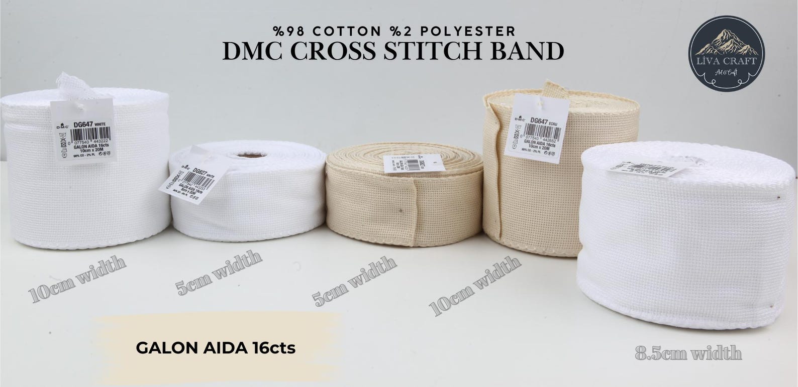 DMC Aida 16 Count Cross Stitch Band: Cotton Embroidery Ribbon - Etsy