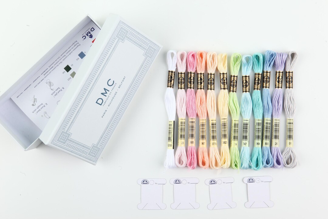 DMC Embroidery Floss Set: 12 Threads, Bobbins & Gift Box - Etsy