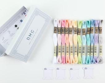 Juego de hilo de bordar DMC: 12 hilos, bobinas y caja de regalo