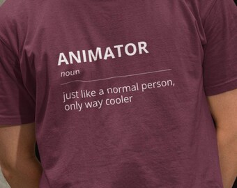 Camiseta engraçada de animador, presente de animador, camiseta de anime, camiseta de amante de anime, camiseta de animação, camiseta com definição de animador, camiseta de amante de animação