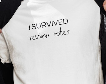 Camiseta engraçada de trabalho, notas de revisão de I survivor, cores confortáveis, camiseta de meme, camiseta engraçada de humor, camiseta sarcástica, camiseta da moda, ideia de presente para escritório