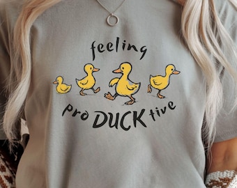 Camiseta engraçada, camiseta divertida e produtiva, camiseta de animação, camiseta de humor para escritório, camiseta de piada, presente para feriados, presente para colega de trabalho