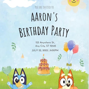 Bluey Birthday Invitation