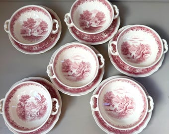 Set of 6 Soup Bowls with Saucers - Villeroy and Boch - Burgenland