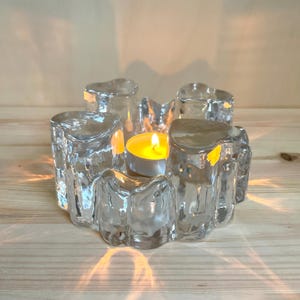 Vintage Glas Teelicht Stövchen aus den 70er Jahren