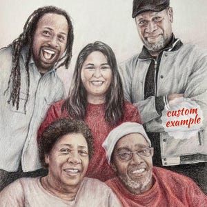 Hand-Drawn Portrait from Photo, Custom Colored Pencil Sketch, Personalized Drawing, Realistic Art Commission, Unique Gift idea for Loved One