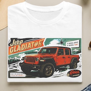 -shirt d'illustration de gladiateur | Illustration de camion tout-terrain rouge