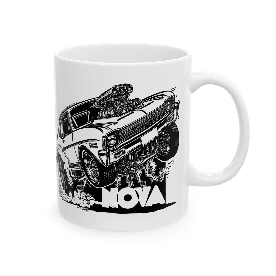 Ed Roth Style Chevy Nova Illustration Mug | Ceramic Coffee Cup 11oz ...