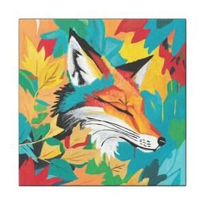 Tela de Arte de Raposa Vibrante | Decoração de Parede Colorida, Decoração de Casa com Animais Selvagens, Presente para Amantes de Animais, Arte Inspirada na Natureza, Estilo de Galeria Moderno