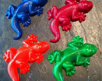 Gecko lizard crayons set of four