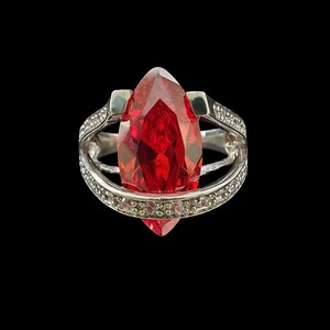 Sterling Silver Cherry Fire Opal Ring