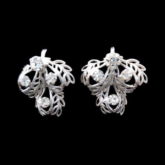 Tru-Kay Sterling Rhinestone Earrings
