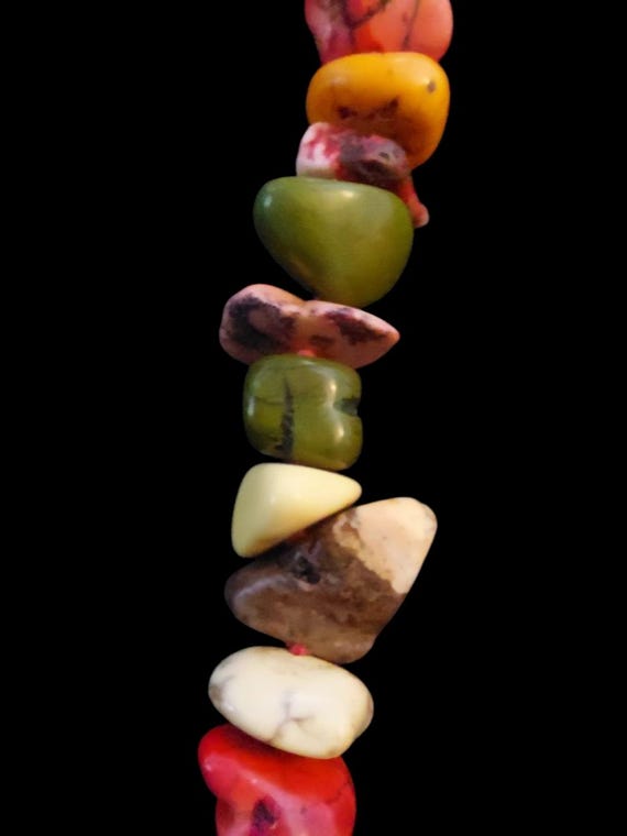 Multi-colored Natural Stone Necklace - image 4