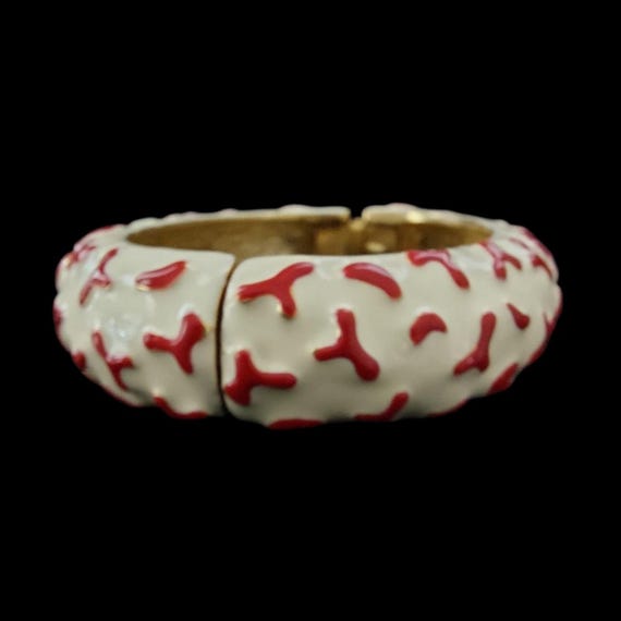 KJL Enamel Coral Motif Bracelet - image 7