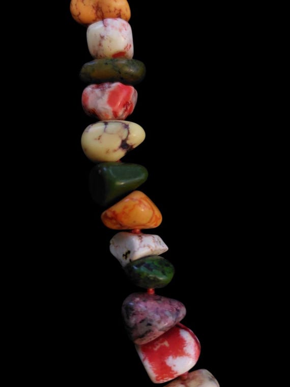 Multi-colored Natural Stone Necklace - image 2