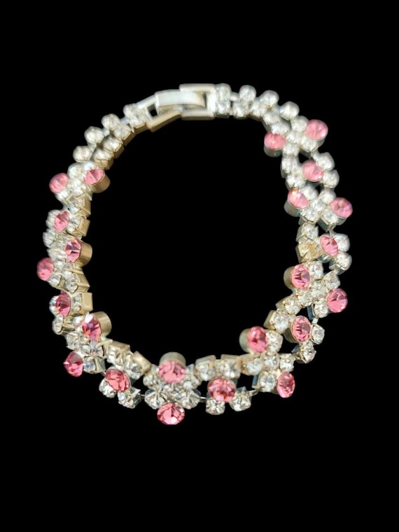 Pink Rhinestone Bracelet - image 2