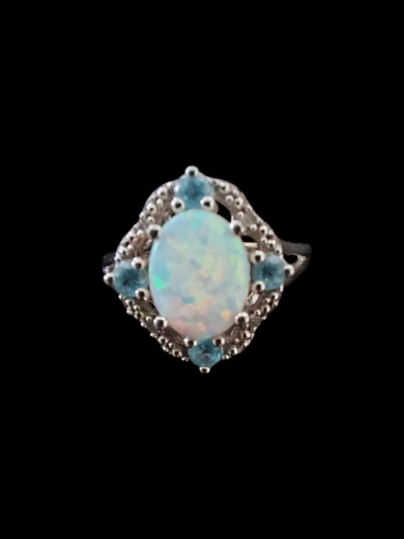 Opal Sterling Silver Ring - image 1