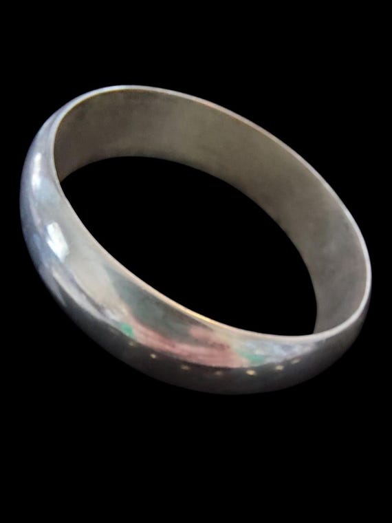 Mexican Silver Bangle Bracelet - image 3