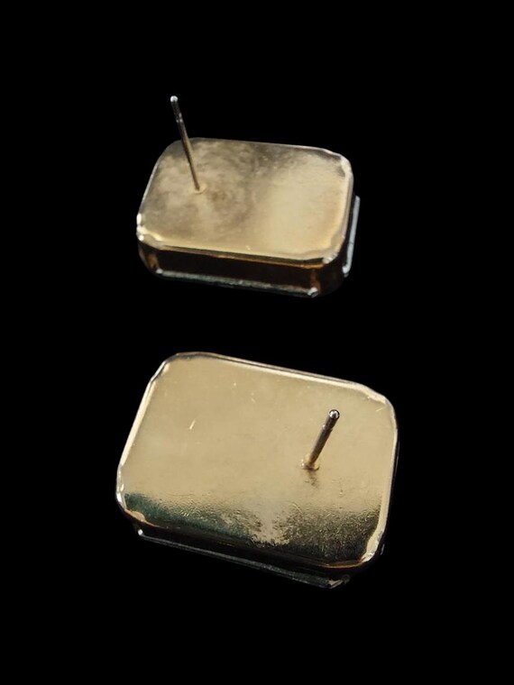 Large Green Square Earrings - image 4