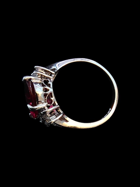 Sterling Silver Genuine Large Ruby Ring - image 7