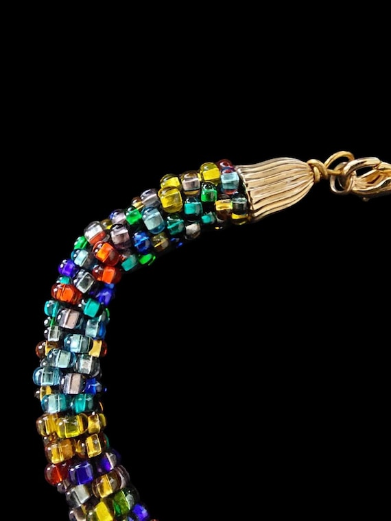 Multi-Colored Braided Bead Bracelet - image 6