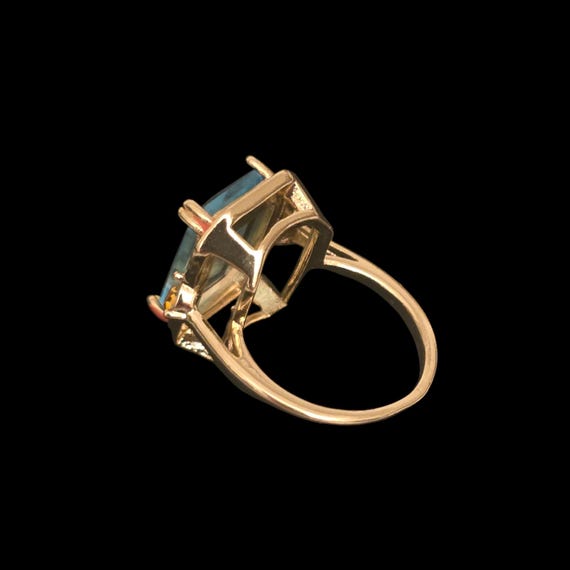 Unique Enamel Border Stone Ring - image 3