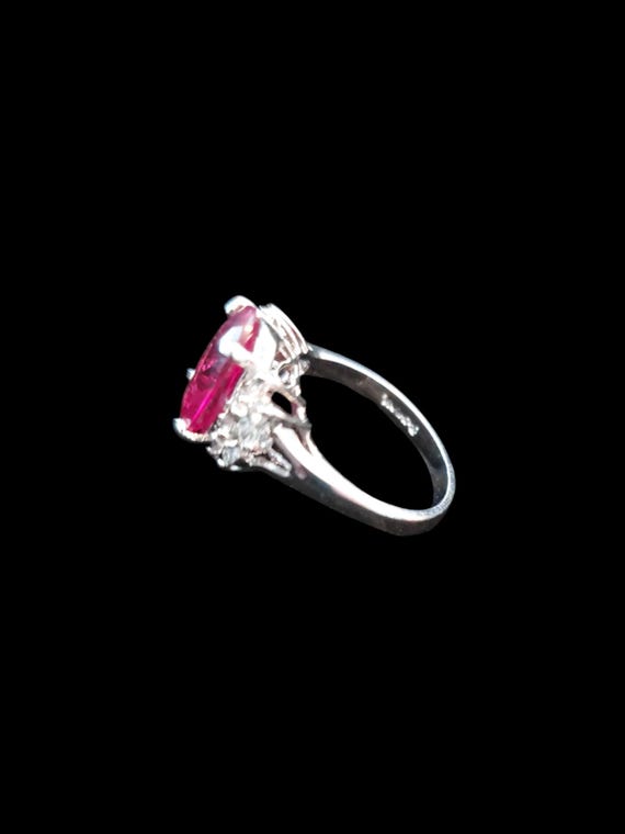 Sterling Silver Genuine Large Ruby Ring - image 8