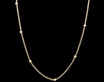 Gold-Tone Beaded Satellite Necklace
