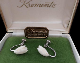 Vintage Krementz bloemenoorbellen