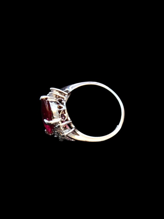 Sterling Silver Genuine Large Ruby Ring - image 5