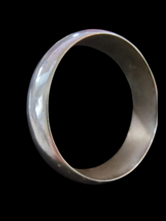 Mexican Silver Bangle Bracelet - image 2