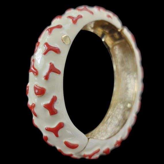 KJL Enamel Coral Motif Bracelet - image 2