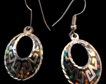 Vintage Opal Sterling Silver Earrings