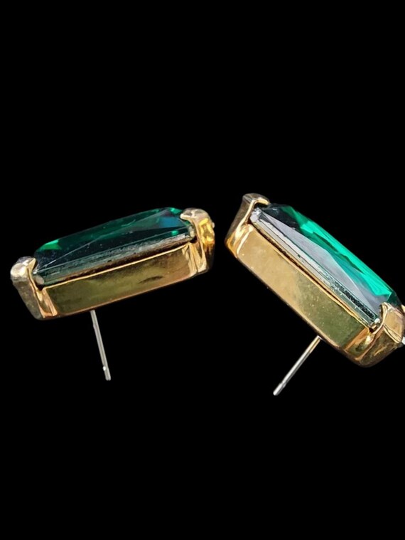 Large Green Square Earrings - image 3