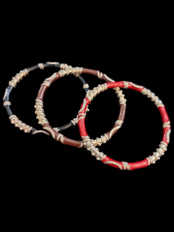 Wire-wrapped Enamel Bracelets - image 1