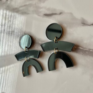 Circle Arch Acrylic Dangle Earrings, Geometric Statement Earrings, Trendy Jewelry, Statement Dangles, Boho Earrings