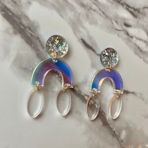 Arch Shape Acrylic Dangle Earrings