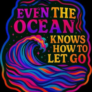 Pegatina del océano / Experiencia psicodélica de luz negra / Citas motivacionales